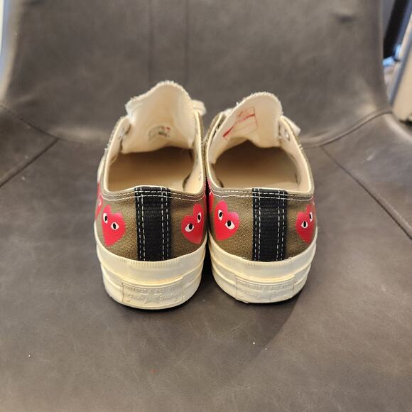 Comme De Garcon Play Mens Converse Olive size 8 - Picture 3 of 8